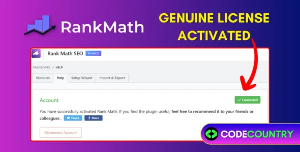 Rank Math Pro With Original License Key.