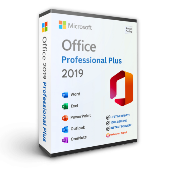 Office 2019 Professional Plus Retail Online Activation Key for 1PC.