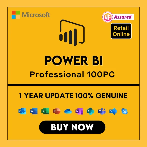 Power BI Professional 100 User for 1 Year [Retail Online].