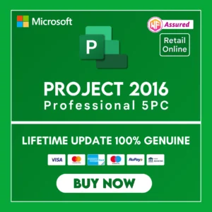 Project 2016 Professional for 5PC With Lifetime & Retail Online License Key.