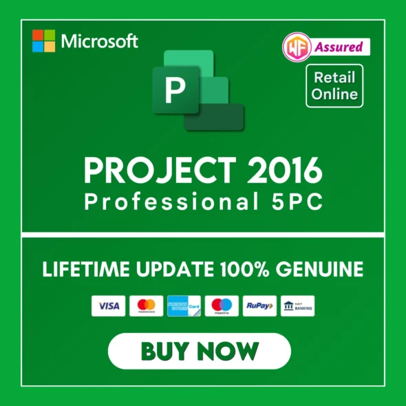 Project 2016 Professional for 5PC With Lifetime & Retail Online License Key.